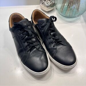 Black Leather Men's Sneakers